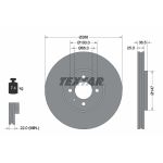 Disco de freno TEXTAR 92302303 frente, ventilado, 1 pieza