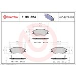 Bromsbeläggssats BREMBO P 30 024, fram