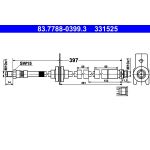 Tubo do travão flexível traseiro, esquerdo ATE 83.7788-0399.3