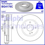 Bremsscheiben DELPHI BG4170C vorne, belüftet, 2 Stück