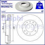 Remschijven DELPHI BG5027C voorkant, geventileerd, 2 Stuk