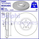 Bremsscheibe DELPHI BG9340C vorne, belüftet, hochkarbonisiert, 1 Stück