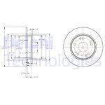 Bremsscheiben DELPHI BG4118C hinten, voll, 2 Stück