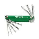 TORX-kuusiokoloavainsarja TOPTUL 8-IN-1 (T9, T10, T15, T20, T25, T27, T30, T40)
