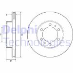 Remschijven DELPHI BG4557 voorkant, geventileerd, 2 Stuk