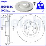 Disco de travão DELPHI BG9388C Frente, ventilado, altamente carbonizado, 1 Peça