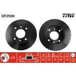 Disco de freno TRW DF2590 vorne, ventilado , 1 Pieza