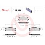 Bromsbeläggssats, skivbroms BREMBO P 78 005