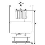 Vrijwielaandrijving/bendix, starter  HC-CARGO F 032 130 416