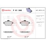 Juego de pastillas de freno, freno de disco BREMBO P 61 046