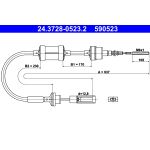 Kabel, koppelingsbediening ATE 24.3728-0523.2