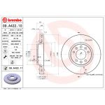 Jarrulevy BREMBO 09A42211 edessä, tuuletettu, 1 kpl