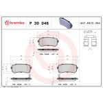 Bromsbeläggssats BREMBO P 30 046, bak