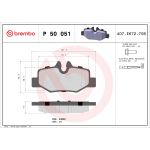 Bromsbeläggssats BREMBO P 50 051, bak