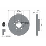 Disque de frein TEXTAR 92114900 avant, ventilé, 1 pièce