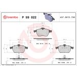 Bromsbeläggssats, skivbroms BREMBO P 59 022