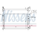 Radiador, refrigeración de motor NISSENS 62050
