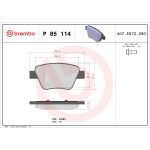 Bromsbeläggssats BREMBO P 85 114, bak