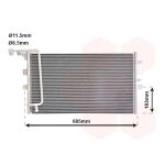 Condensador, sistema de ar condicionado VAN WEZEL 47005039