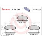 Bromsbeläggssats BREMBO P 28 047, fram