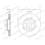 Bromsskiva FERODO DDF2702C, 2 Stycke