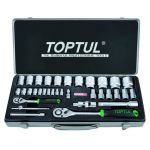 Dopsleutelset TOPTUL 1/4 inch, 1/2 inch 34 teilig