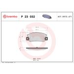 Jogo de pastilhas de travão, travão de disco BREMBO P 23 032
