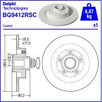 Bremsscheibe DELPHI BG9412RSC hinten, voll, 1 Stück