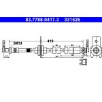 Tubo do travão flexível traseiro, esquerdo ATE 83.7788-0417.3