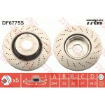 Disco de freno TRW DF6775S vorne, ventilado , altamente carbonizado, 1 Pieza