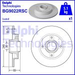 Bremsscheibe DELPHI BG9022RSC hinten, voll, 1 Stück