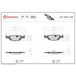Bromsbeläggssats, skivbroms BREMBO P 71 003
