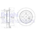 Bremsscheiben DELPHI BG3662C hinten, voll, 2 Stück
