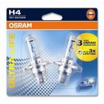 Ampoule halogène OSRAM H4 Ultra Life 12V/ 60W/55W, 2 pièce