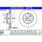 Disque de frein ATE 24.0121-0110.1 avant, ventilé, 1 pièce
