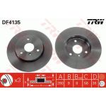 Disque de frein TRW DF4135 avant/plein/hautement carbonisé/1 pièce