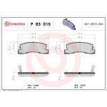 Jeu de plaquettes de frein BREMBO P 83 015