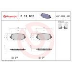 Bromsbeläggssats, skivbroms BREMBO P 11 032