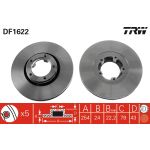 Disco de freno TRW DF1622 vorne, ventilado , 1 Pieza