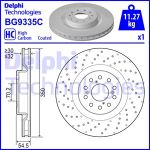 Bremsscheibe DELPHI BG9335C vorne, belüftet, perforiert, hochkarbonisiert, 1 Stück