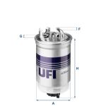 Filtro de combustible UFI 24.365.01