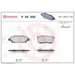 Remblokset BREMBO P 54 034, achter