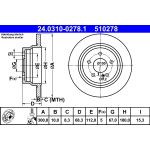 Disque de frein ATE PowerDisc 24.0310-0278.1, 1 pièce