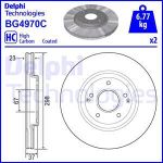 Bremsscheiben DELPHI BG4970C vorne, belüftet, hochkarbonisiert, 2 Stück