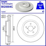 Bremsscheiben DELPHI BG5004C vorne, belüftet, 2 Stück