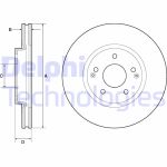 Jarrulevy DELPHI BG4809C edessä, tuuletettu, 2 kpl