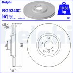 Disque de frein DELPHI BG9340C avant, ventilé, à haute teneur en carbone, 1 Stück