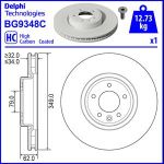 Bremsscheibe DELPHI BG9348C vorne, belüftet, hochkarbonisiert, 1 Stück