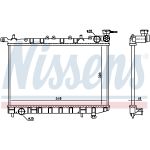 Radiador, refrigeración de motor NISSENS 62974
