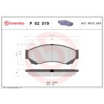 Jogo de pastilhas de travão, travão de disco BREMBO P 52 019